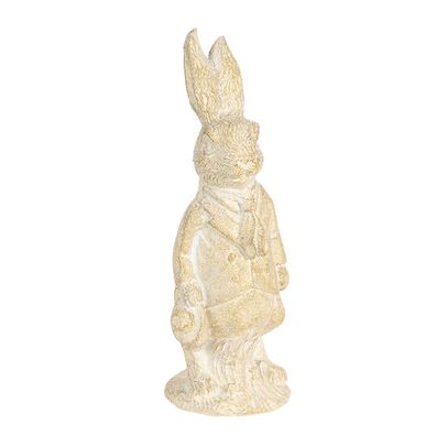 Clayre & Eef Figur Kaninchen 11 cm Weiß Polyresin (Gr. 4x4x11 cm)