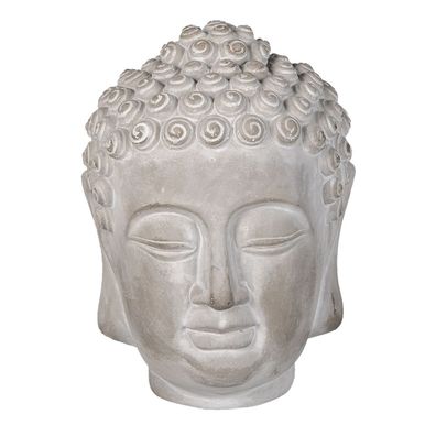 Clayre & Eef Figur Buddha 15x15x19 cm Grau Stein (Gr. 15x15x19 cm)