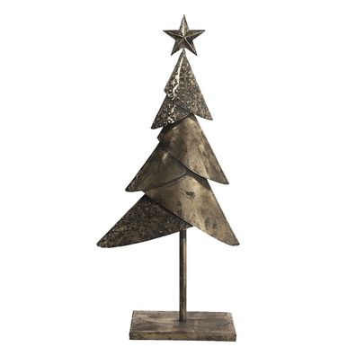 Clayre & Eef Figur Weihnachtsbaum 25x12x55 cm Kupferfarbig Eisen (Gr. 25x12x55 cm)