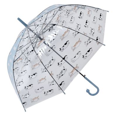 Juleeze Erwachsenen-Regenschirm Ø 60 cm Blau Kunststoff Katzen