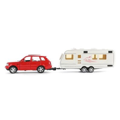 Toi-Toys - Metal World Spielzeugauto mit Wohnwagen (Maßstab: 1:48) Camping Auto