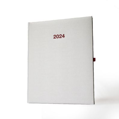 2024 ADINA Wochenkalender A5+ weiß-metallic 21x26cm 1 Woche auf 2 Seiten cremefarb...