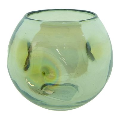 Clayre & Eef Teelichthalter Ø 12x12 cm Grün Glas Rund (Gr. Ø 12x12 cm)