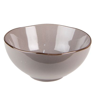 Clayre & Eef Suppenschale 500 ml Grau Keramik Rund (Gr. Ø 15x7 cm / 500 ml)