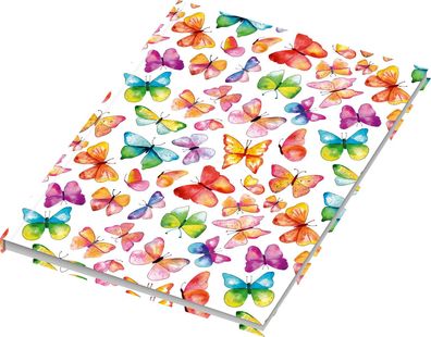 RNK Kladde / Notizbuch "Schmetterlinge", blanko, DIN A4, 96 Blatt, 70 g/ m²