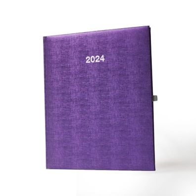 2024 ADINA Wochenkalender A5+ violett-metallic 21x26cm 1 Woche auf 2 Seiten cremef...