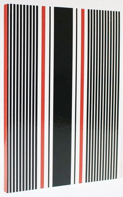 ADINA Notizbuch A4 fester Deckel kariert mit Rand schwarze und rote Streifen auf ...