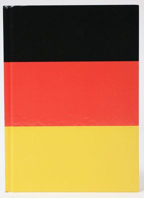 ADINA Notizbuch A4 fester Deckel kariert mit Rand Deutschlandfahne
