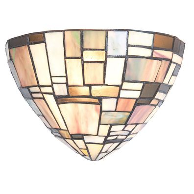 LumiLamp Wandleuchte Tiffany 30x16x18 cm Braun Beige Glas Dreieck