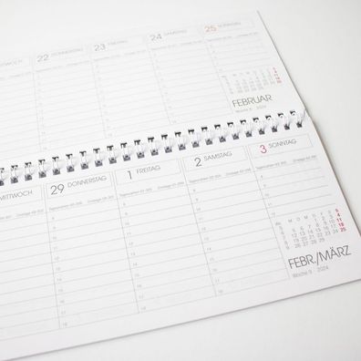 2024 ADINA Tischquerkalender 1 W/1S mintgrün Kartondeckel Schreibtischkalender ...