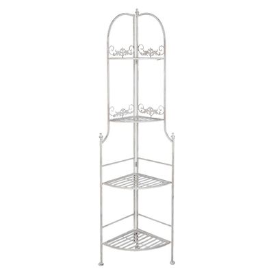 Clayre & Eef Pflanzenregal 50x35x159 cm Weiß Eisen (Gr. 50x35x159 cm)