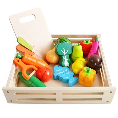Lebensmittel Holzspielzeug Obst und Gemüse Klett-Verbindung 21942