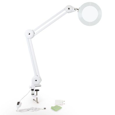 LED Lupenleuchte | Arbeitsplatzleuchte mit Lupe u. Tischklemme, 3 Farbvarianten