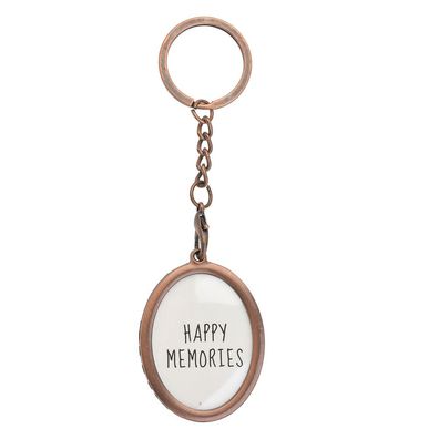 Melady Schlüsselanhänger mit Foto Kupferfarbig Metall Oval