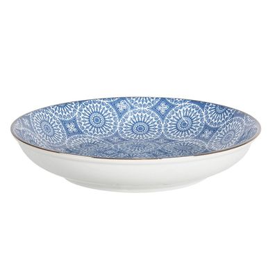 Clayre & Eef Suppenteller Ø 20x4 cm Blau Keramik Rund (Gr. Ø 20x4 cm / 450 ml)