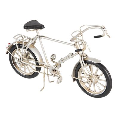 Clayre & Eef Dekorative Miniatur Fahrrad 16x5x9 cm Grau Eisen Kunststoff
