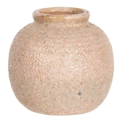 Clayre & Eef Vase 8 cm Rosa Beige Keramik Rund (Gr. Ø 8x8 cm)