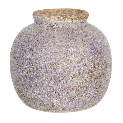 Clayre & Eef Vase 8 cm Violett Keramik Rund (Gr. Ø 8x8 cm)