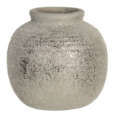Clayre & Eef Vase 8 cm Grau Keramik Rund (Gr. Ø 8x8 cm)