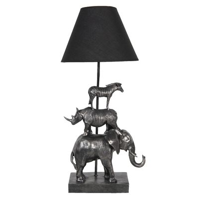 Clayre & Eef Tischlampe Elefant 32x27x65 cm Schwarz Kunststoff