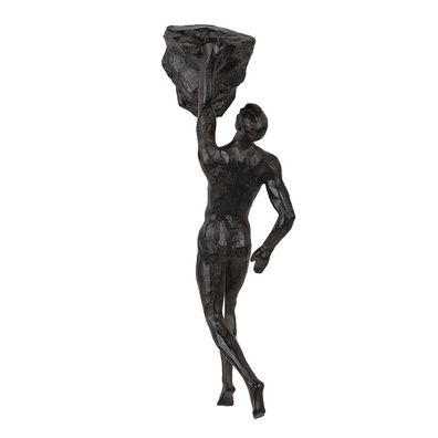 Clayre & Eef Figur Mann 9x9x32 cm Braun Polyresin (Gr. 9x9x32 cm)