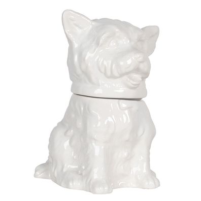 Clayre & Eef Vorratsglas Hund 20x20x26 cm Weiß Keramik (Gr. 20x20x26 cm)