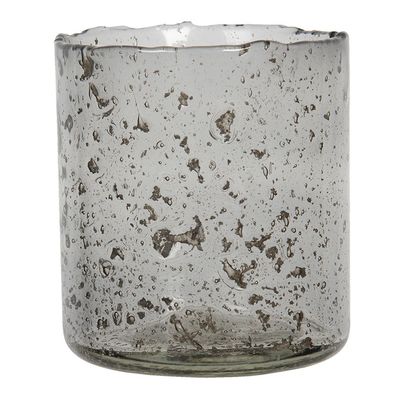 Clayre & Eef Teelichthalter Ø 10x12 cm Grau Glas Rund (Gr. Ø 10x12 cm)
