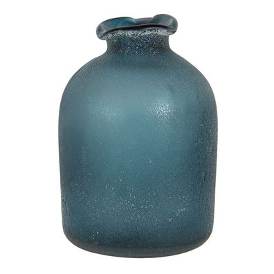 Clayre & Eef Vase Ø 7x10 cm Blau Glas Rund (Gr. Ø 7x10 cm)