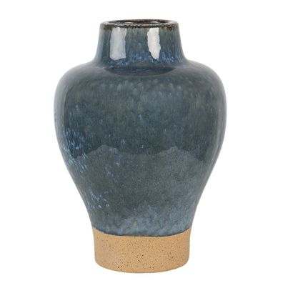 Clayre & Eef Vase Ø 21x31 cm Blau Keramik Rund (Gr. Ø 21x31 cm)