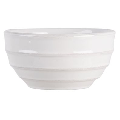 Clayre & Eef Suppenschale 500 ml Weiß Keramik Rund Streifen (Gr. Ø 14x7 cm / 500 ml)