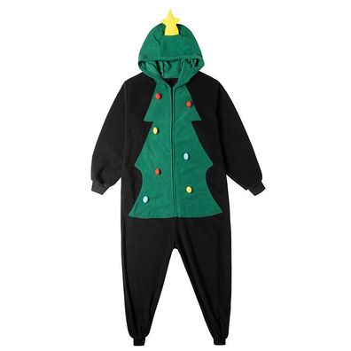 Kreativ Weihnachtsbaum Nachtwäsche Robe Fleece Jumpsuit Pajamas Freizeit Homewear
