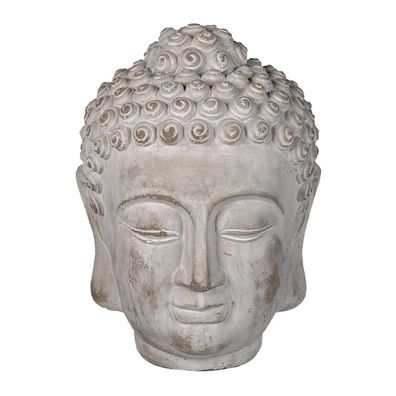 Clayre & Eef Figur Buddha 17x17x24 cm Grau Stein (Gr. 17x17x24 cm)