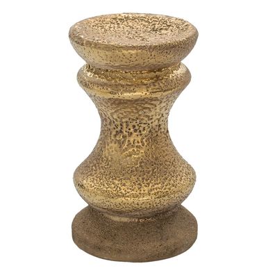 Clayre & Eef Kerzenständer 19 cm Goldfarbig Keramik Rund (Gr. Ø 11x19 cm)