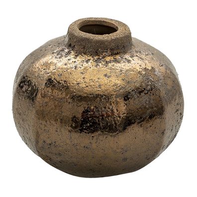 Clayre & Eef Vase Ø 12x10 cm Kupferfarbig Keramik Rund (Gr. Ø 12x10 cm)