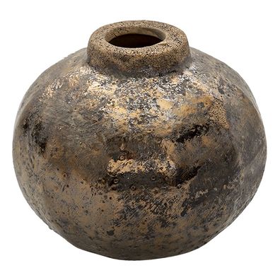 Clayre & Eef Vase Ø 10x8 cm Braun Keramik Rund (Gr. Ø 10x8 cm)