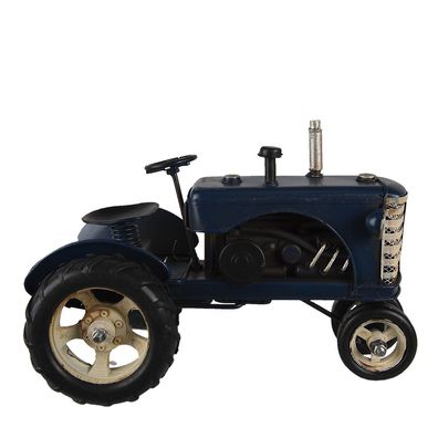 Clayre & Eef Dekorative Miniatur Traktor 25x15x18 cm Blau Eisen (Gr. 25x15x18 cm)