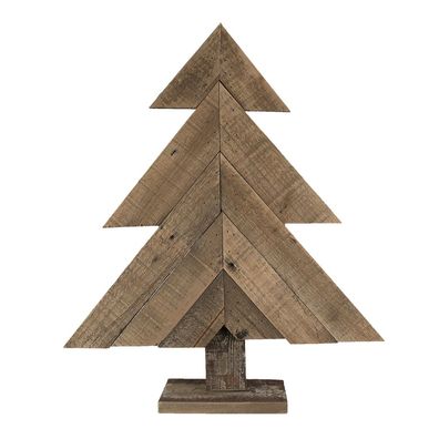 Clayre & Eef Dekoration Weihnachtsbaum 48x10x56 cm Braun Holz (Gr. 48x10x56 cm)