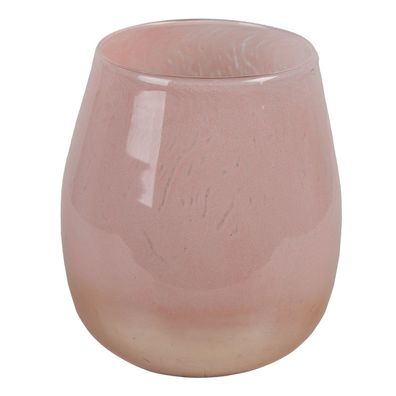 Clayre & Eef Teelichthalter Ø 11x12 cm Rosa Glas (Gr. Ø 11x12 cm)
