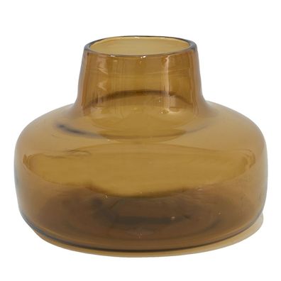 Clayre & Eef Vase Ø 15x10 cm Braun Glas Rund (Gr. Ø 15x10 cm)