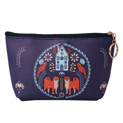 Juleeze Damenkulturtasche 21x12 cm Violett Kunststoff Füchse (Gr. 21x5x12 cm)