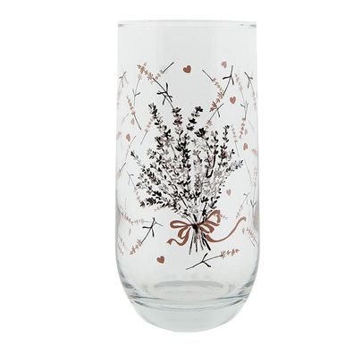 Clayre & Eef Wasserglas 280 ml Glas Lavendel (Gr. Ø 6x14 cm / 280 ml)