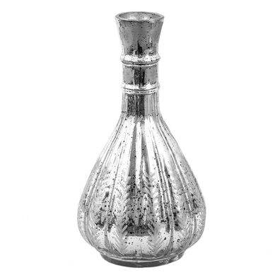 Clayre & Eef Vase Ø 13x25 cm Silberfarbig Glas (Gr. Ø 13x25 cm)