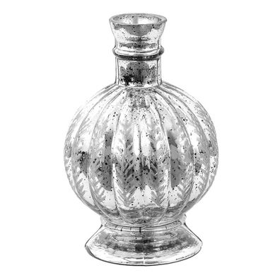 Clayre & Eef Vase Ø 13x20 cm Silberfarbig Glas (Gr. Ø 13x20 cm)
