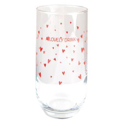Clayre & Eef Wasserglas 280 ml Glas Herzen (Gr. Ø 6x14 cm / 280 ml)