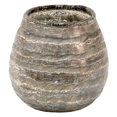 Clayre & Eef Teelichthalter Ø 10x10 cm Grau Glas Rund (Gr. Ø 10x10 cm)
