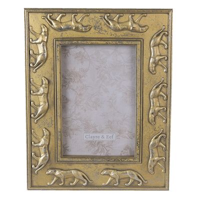 Clayre & Eef Bilderrahmen 10x15 cm Goldfarbig Kunststoff (Gr. 18x2x23 cm / 10x15 cm)