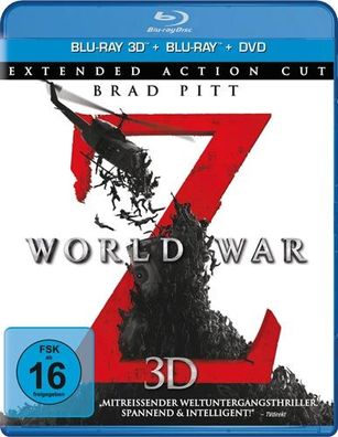 World War Z (BR + DVD) 3D-Superset, 3Discs 3DBR & DVD Kinofassung,2DBR Extended ...