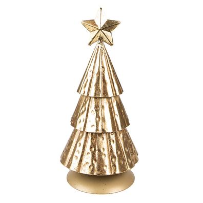 Clayre & Eef Weihnachtsdekoration Weihnachtsbaum 20 cm Goldfarbig Eisen