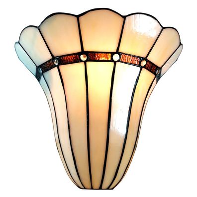 LumiLamp Wandleuchte Tiffany 28x18x33 cm Beige Eisen Glas