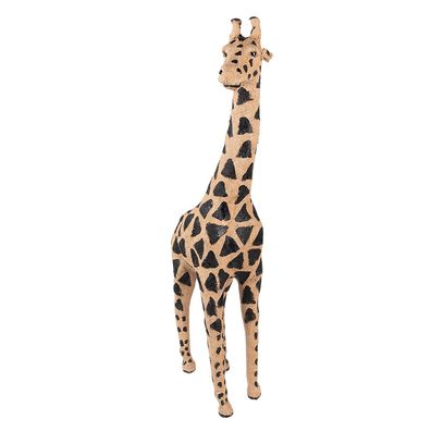 Clayre & Eef Figur Giraffe 90 cm Braun Schwarz Papier Eisen Textil (Gr. 55x18x90 cm)